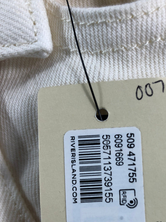 River Island Mini High Rise Shorts 6-9 Months Ecru Baby Girl Adjustable Fit