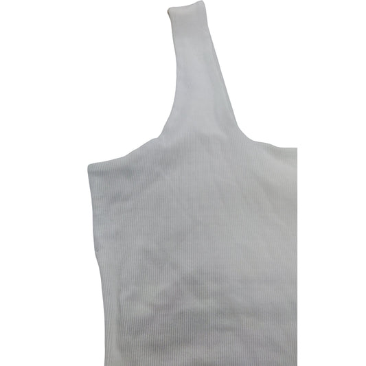 River Island Womens White Ribbed Square Neck Crop Top Size 18