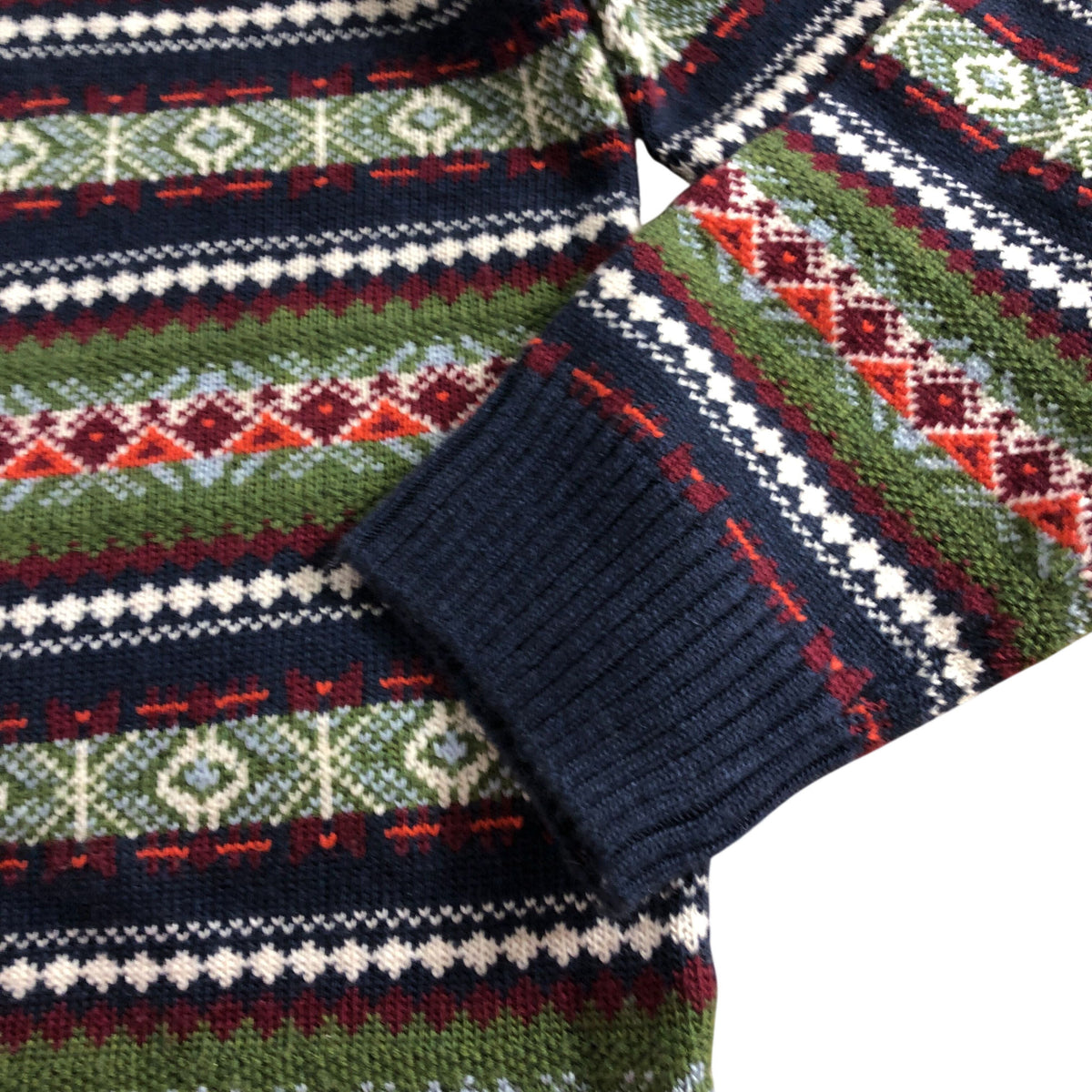 Men's All Over Fair Isle Crew Sweater UK XXL Navy Multi Patterned Knit