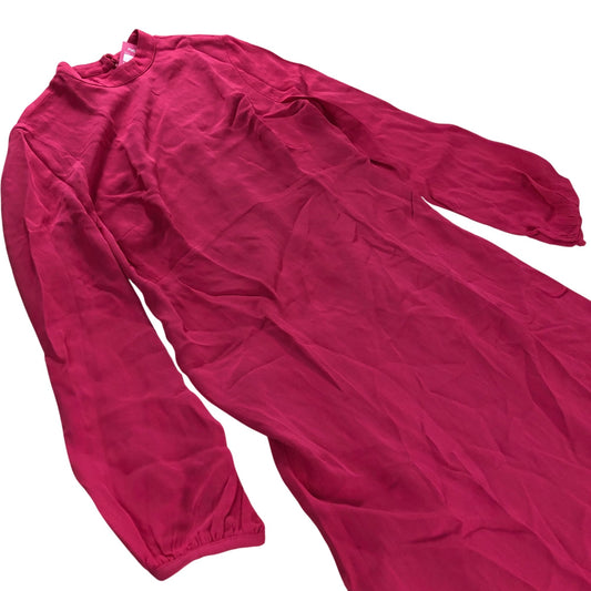 Branded Long Sleeve Maxi Dress Women's Bright Pink Viscose Rayon UK12