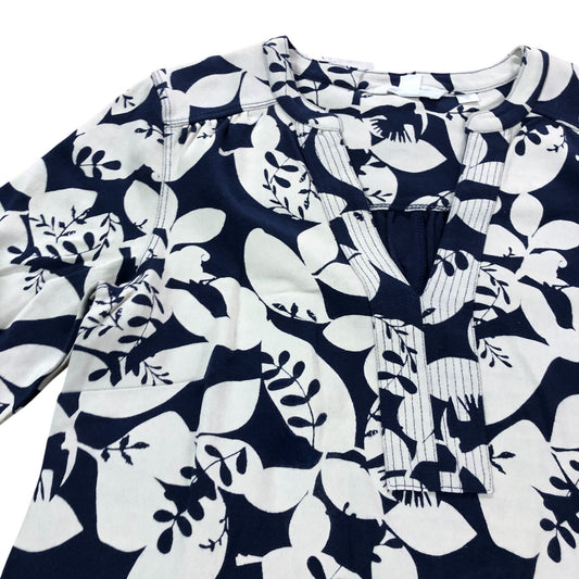 Floral Dress Women's Navy Multi Cotton Long Sleeve