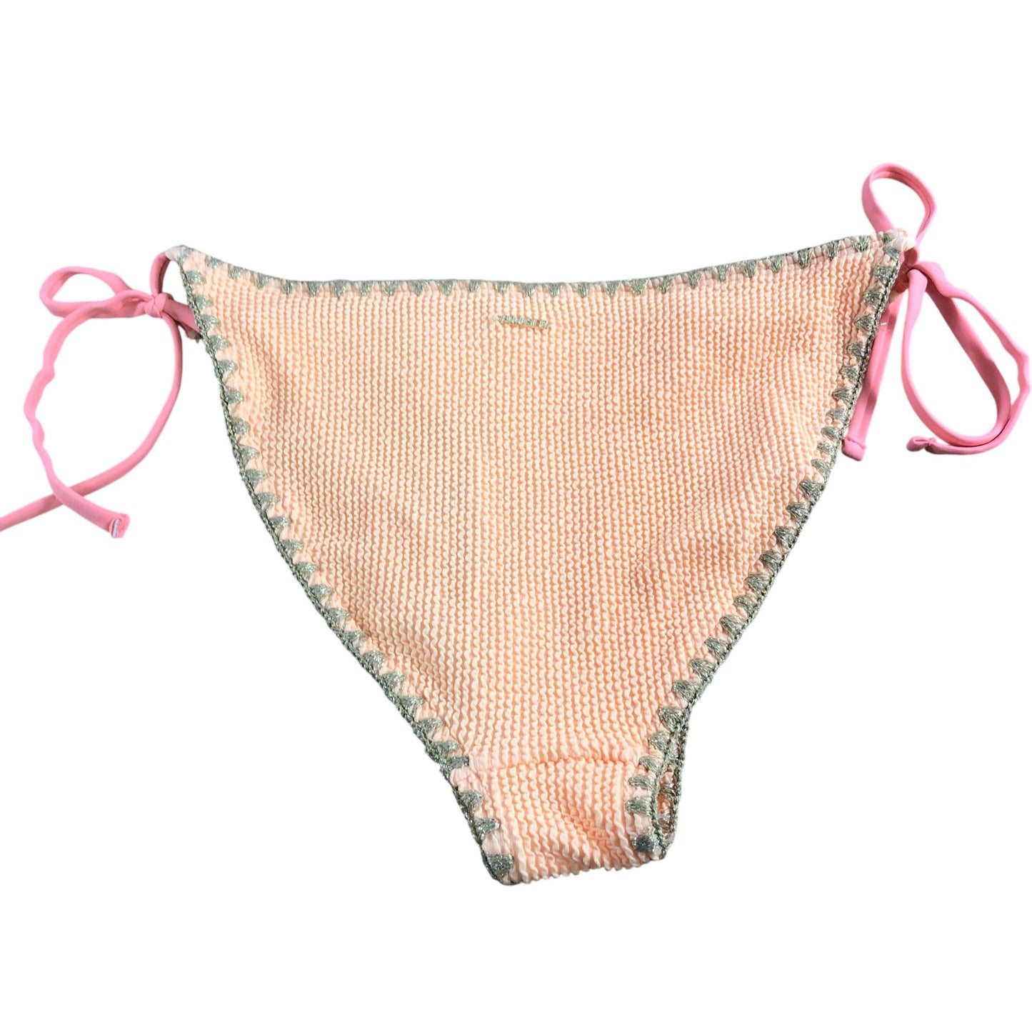 River island Swimwear Bikini Bottom UK16 Women's Orange Textured Style Tie Side
