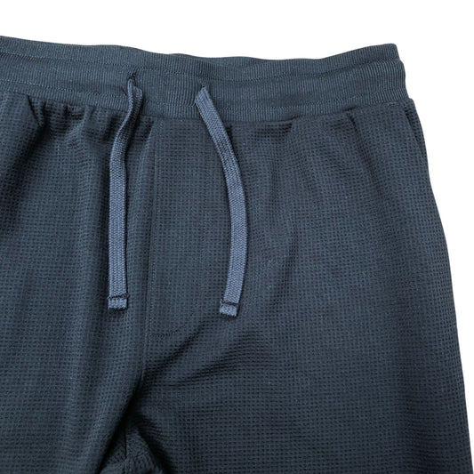Black Elastic Waist Drawstring Joggers Cuffed Hem Size M