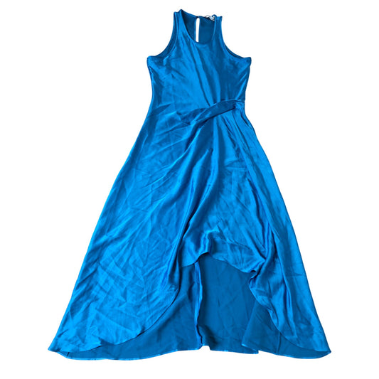 Maxi Dress Women Blue Sleeveless Flowy Elegant Casual Size 4 Petite