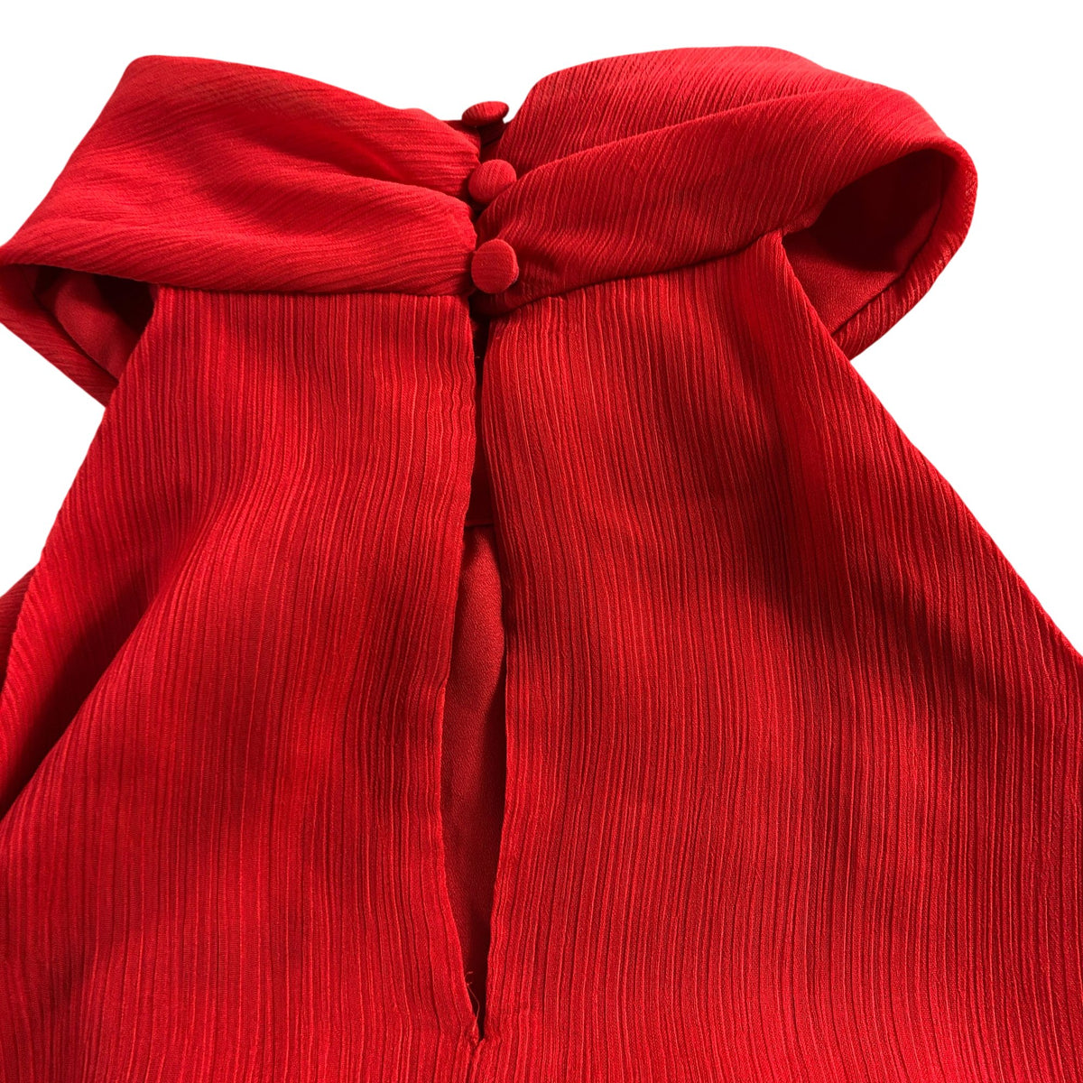 River Island Red Blouse UK18 Women's Ruffle Detail Chiffon Top
