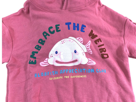 PINK Blobfish Hoodie Girls Graphic Print Long Sleeve KIDS