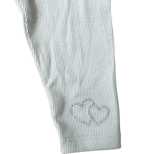 River Island Baby 9-12 Mths Girls Leggings Grey Ribbed Hearts Design