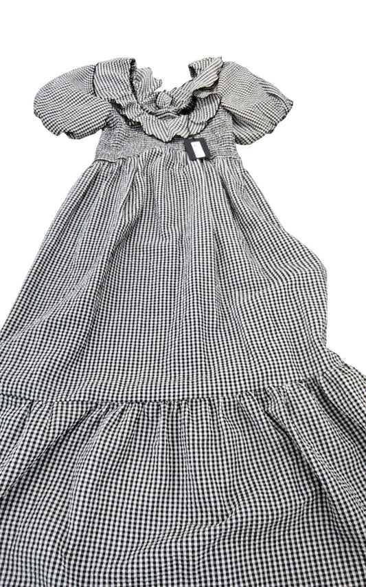 Gingham Dress With Ruffle Sleeves UK12 Women's Stylish Casual Summer Dress