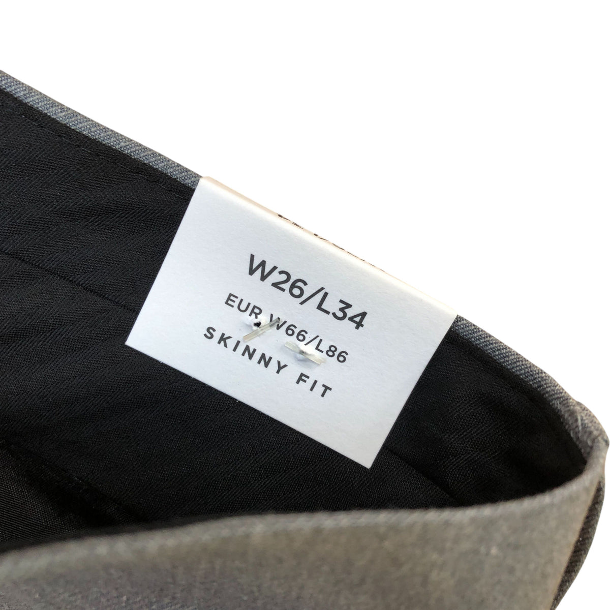 River Island W26 L34 Skinny Fit Trousers Grey Tailored Style Fashion
