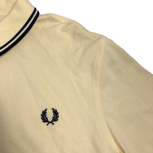 Fred Perry Twin Tipped Polo Shirt XL Men's Yellow Cotton Short Sleeve