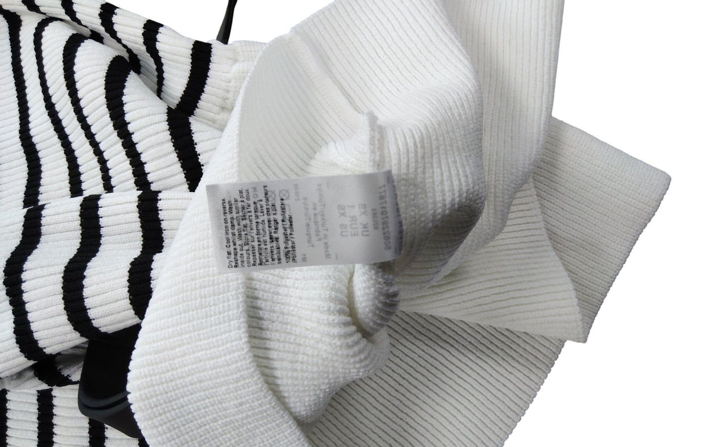 Rivers Island Striped Dress UK8 Women's Short Sleeve White Black Ribbed