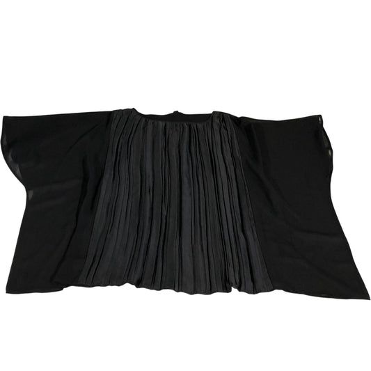 River Island UK12 Women's Black Pleated Loose Fit Top Short Sleeve