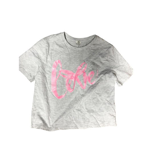 River Island Grey Love Print T-Shirt 11-12Yrs Girls Casual Short Sleeve Top