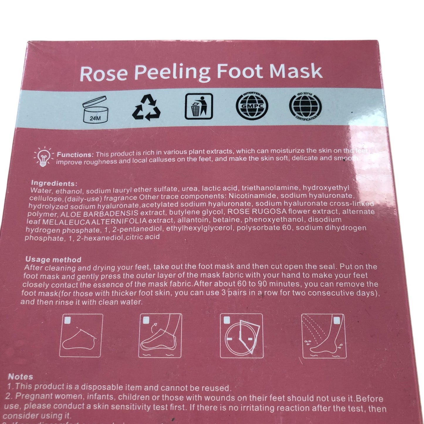 Dabacc Rose Peeling Foot Mask Nutritive And Moisturizing 40gx2 Bags