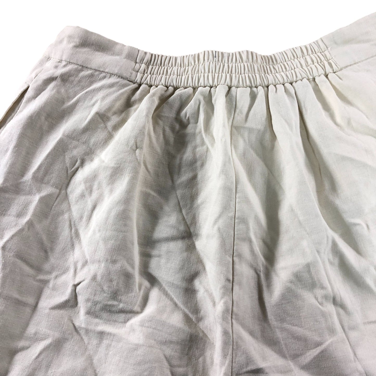 River Island Women's Linen Trousers UK12 Cream Wide Leg