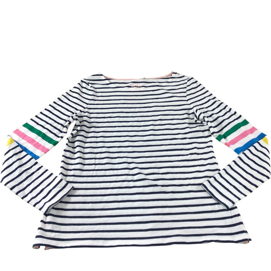 Boden White/Navy Striped Multi Colour Stripe Arm Top - Size 10