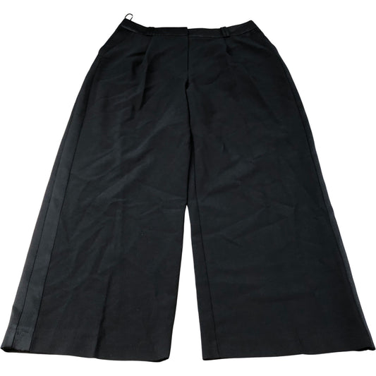 River Island Trousers UK16 Women's Wide Leg Black Polyester Viscose Blend