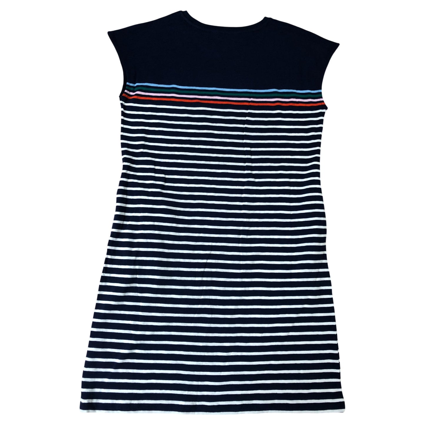 Navy Striped T-Shirt Dress Size 12 Women's Soft Cotton Casual Wear