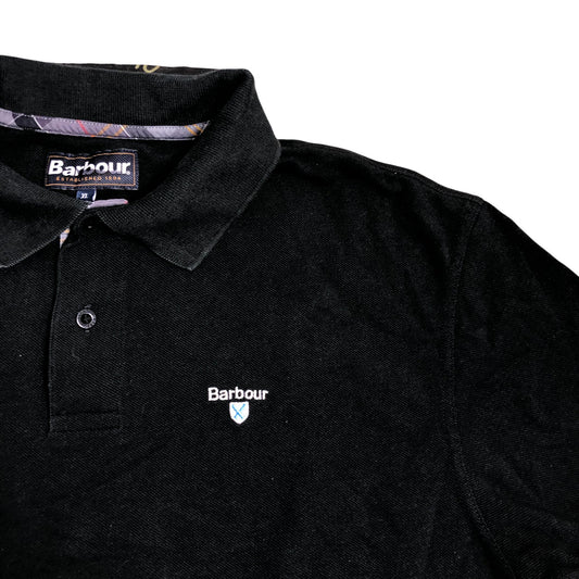 Barbour Black Polo Shirt XL Mens Cotton Short Sleeve Classic Fit