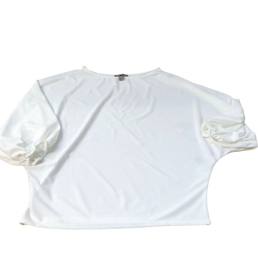 River Island White Puff Sleeve Blouse Women's Size Small Polyester Elegant Top