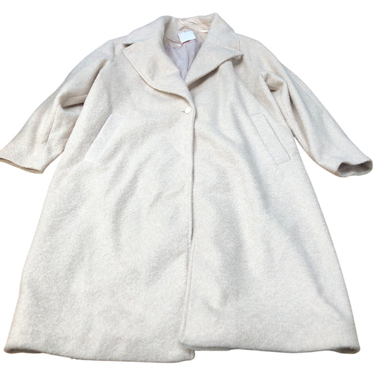 Longline Coat Women's Warm Soft Cream Polyester Outerwear UK22