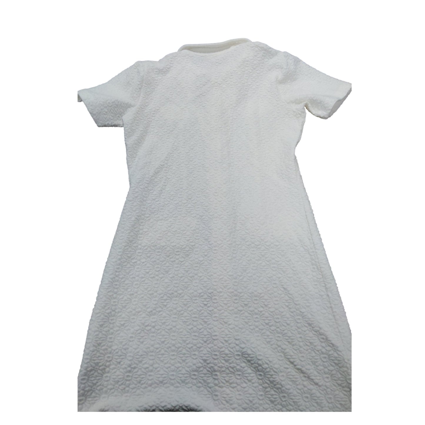 River Island Kids Short Sleeve Textured White Dress Age 9-10 Chic Style