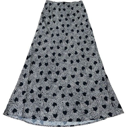 Navy Heart Print Maxi Skirt Size XL