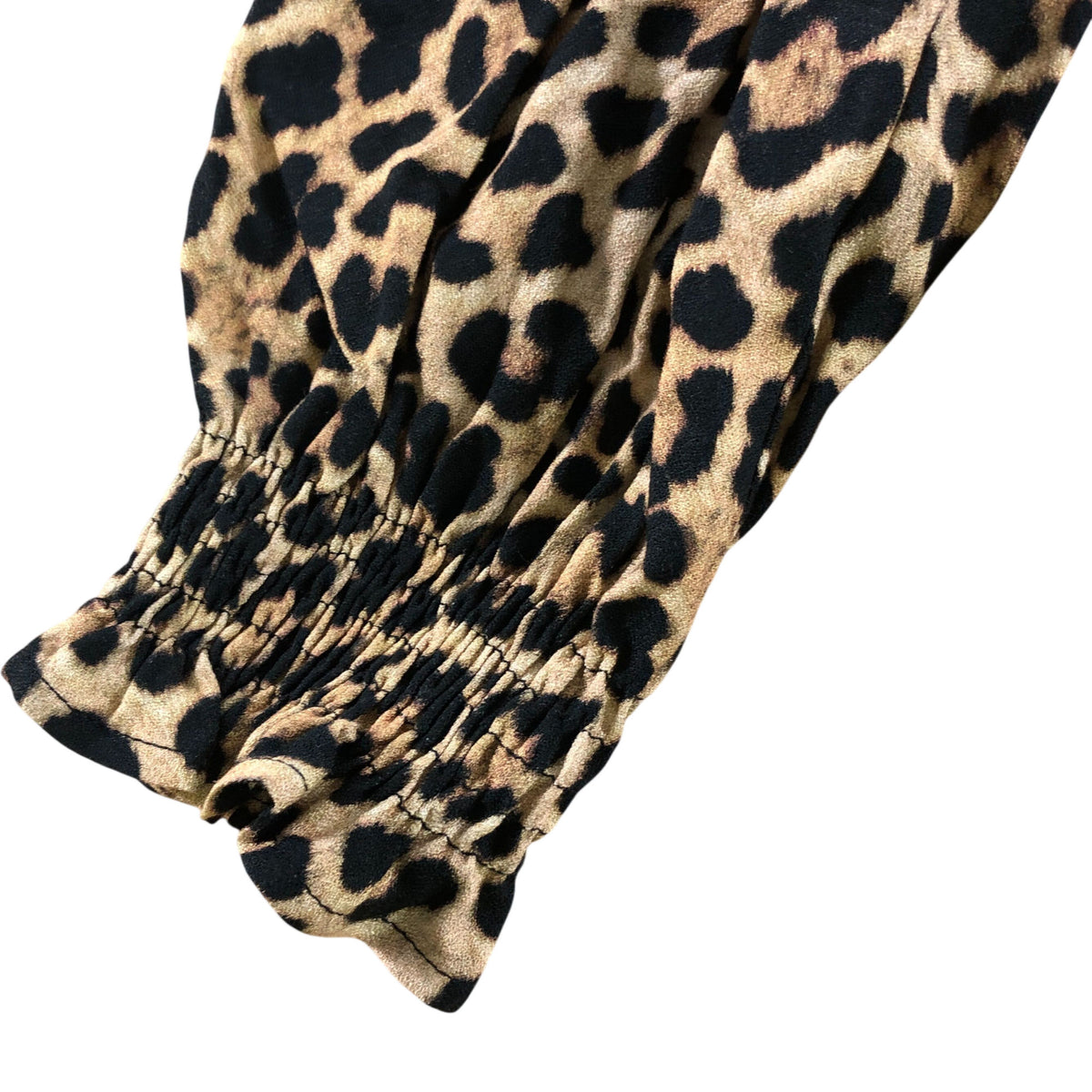 Baukjen Sabrina Printed Blouse UK12 Women's Cognac Leopard Viscose Top