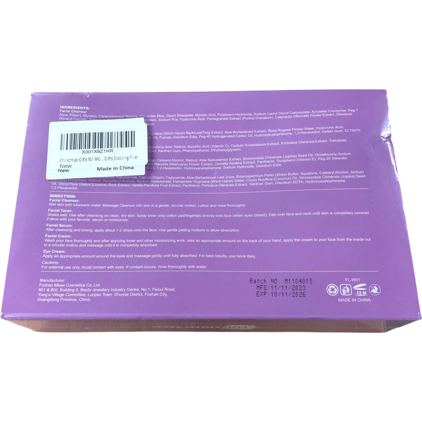 FULLLIGHT TECH Skin Care Set Anti Aging Wrinkles Hydrate Cleanser Toner Serum