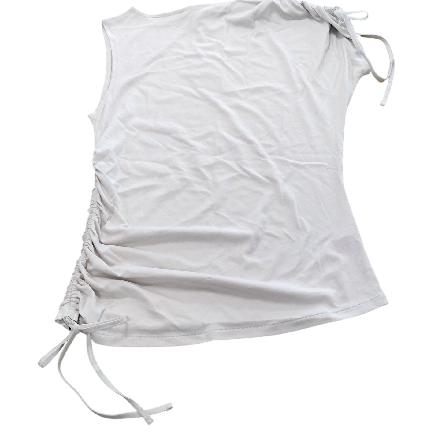 River Island XS Women's White Ruched Top Casual Short Sleeve Blouse