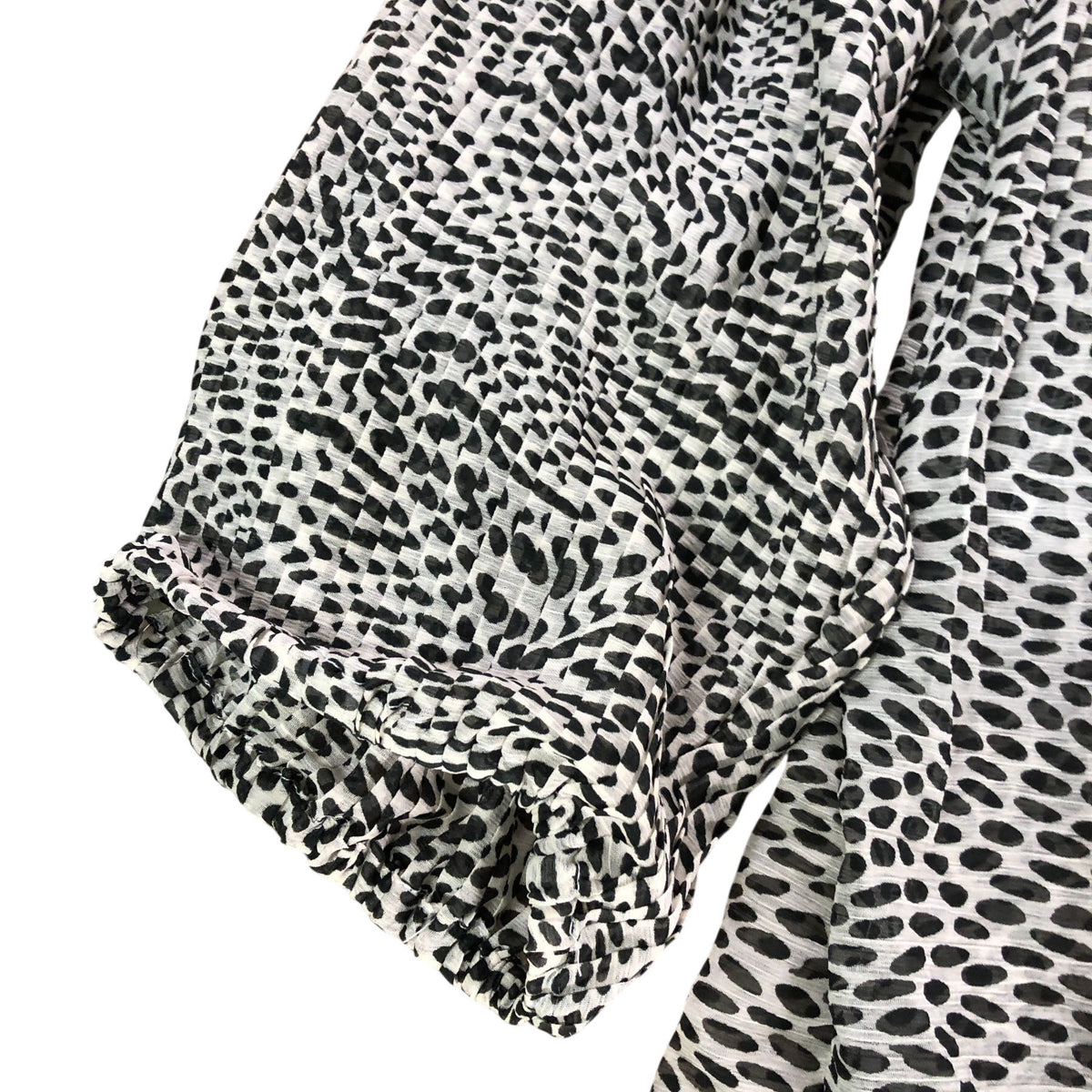 Tunic Top Size 26 Women's Black And White Spots 3/4 Sleeve