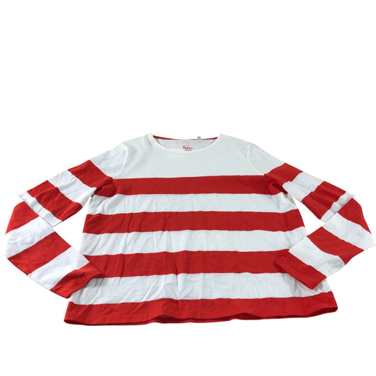 Boden Red Striped Long Sleeved Top - Size 12