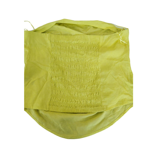 River Island Yellow Smocked Top UK14 Women's Casual Summer Crop Blouse