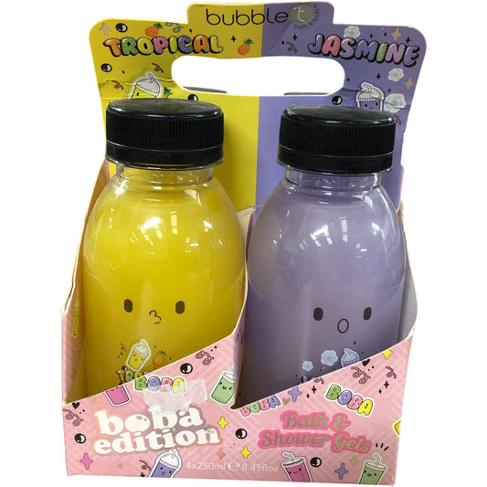 Bubble T Bath And Shower Gel Set Macha Strawberry Tropical Jasmine 500ml