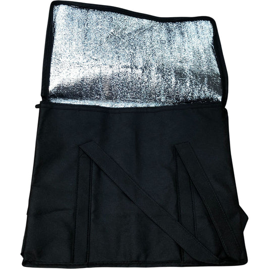 Insulated Food Carrier Bag Black Zippered Cooler Tote With Handles 30x30x30cm