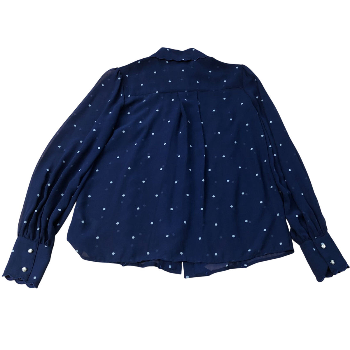 River Island Navy Blue Spot Blouse Size 8