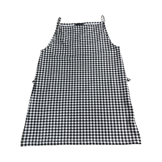 River Island Checked Smock Top Women's Gingham Pattern Black White Size Medium
