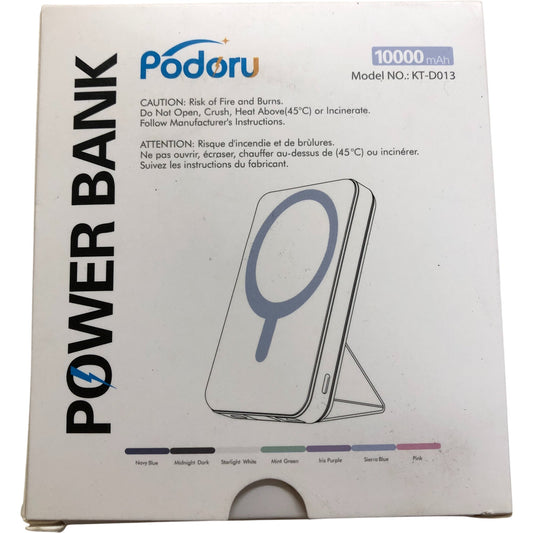 Podoru Wireless Power Bank KT-D013 10000mAh Fast Charger Black Compact