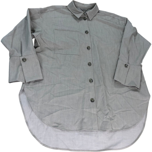 River Island Beige Long Sleeve Shirt UK6 Women's Casual Cotton Blend Style