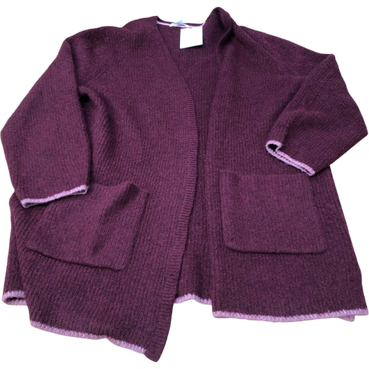 Women's Cardigan Burgundy Soft Knit with Pockets