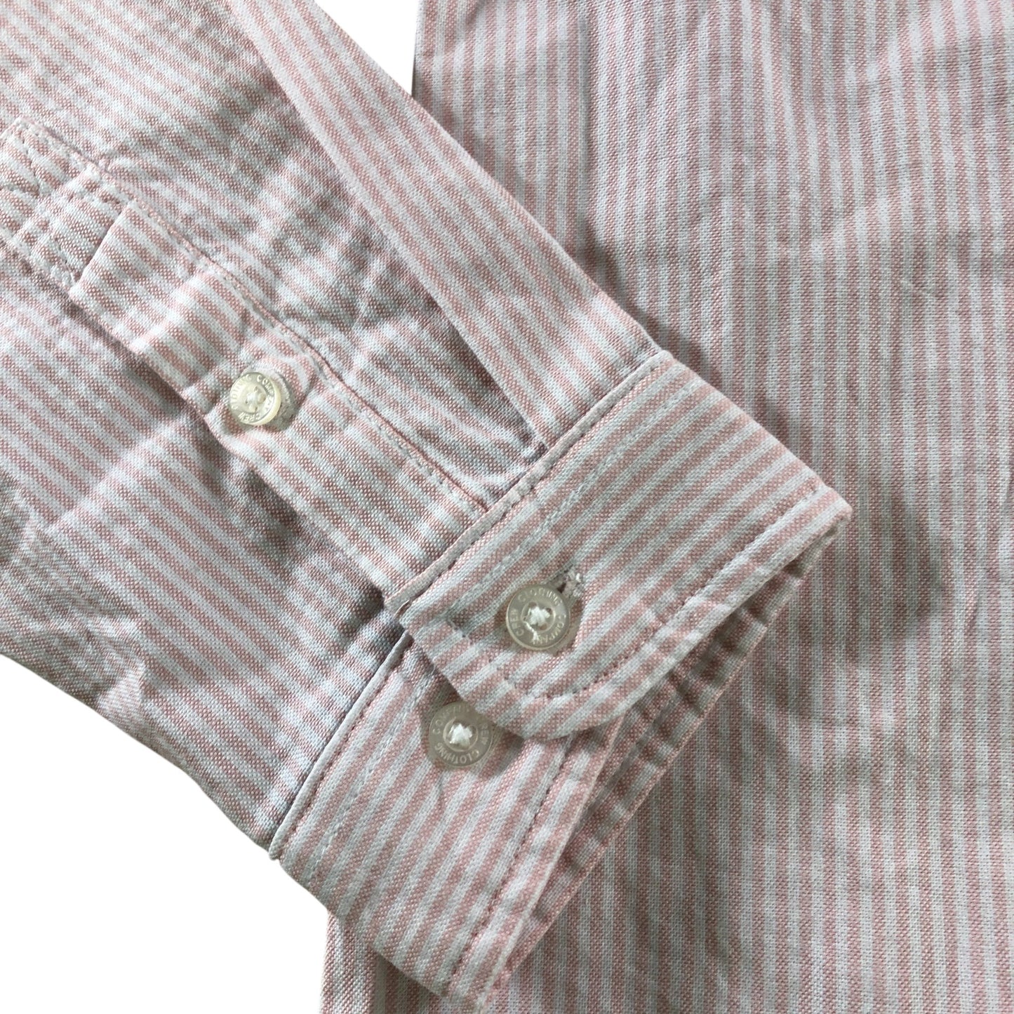 Crew Clothing Company Classic Fit Long Sleeve Shirt UK12 Cotton Pink Striped