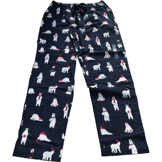 Polar Bear Print Pajama Pants Medium Unisex Comfortable Cotton