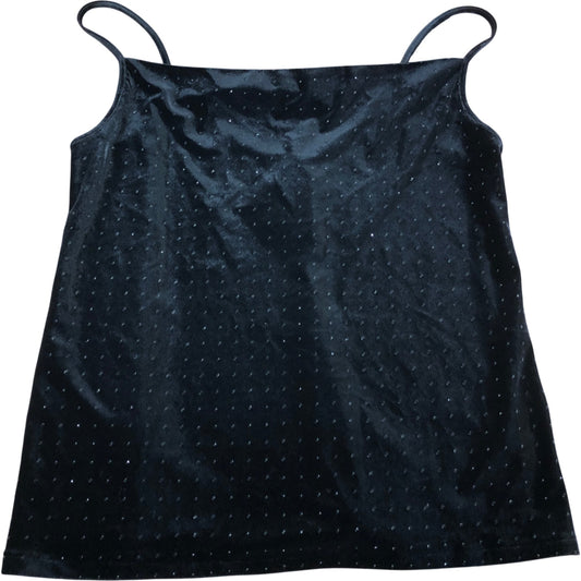 Velvet Camisole Top UK12 Women's Sparkle Sleeveless Black Classic