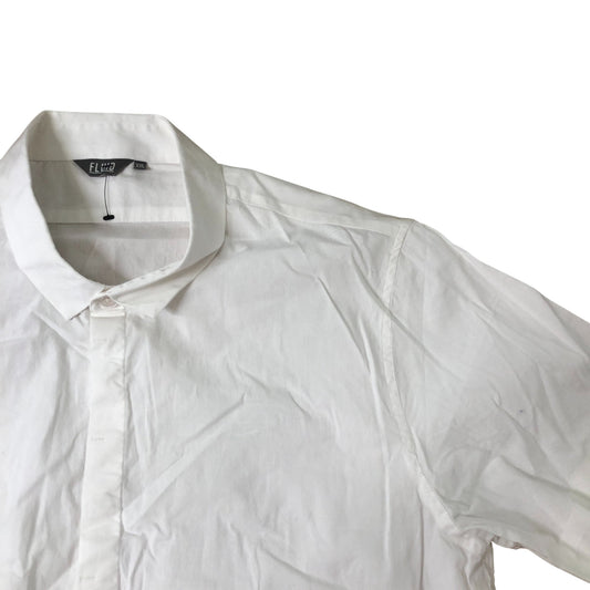 Fluid XXL Short Sleeve Shirt Men's White Casual Cotton Blend Top