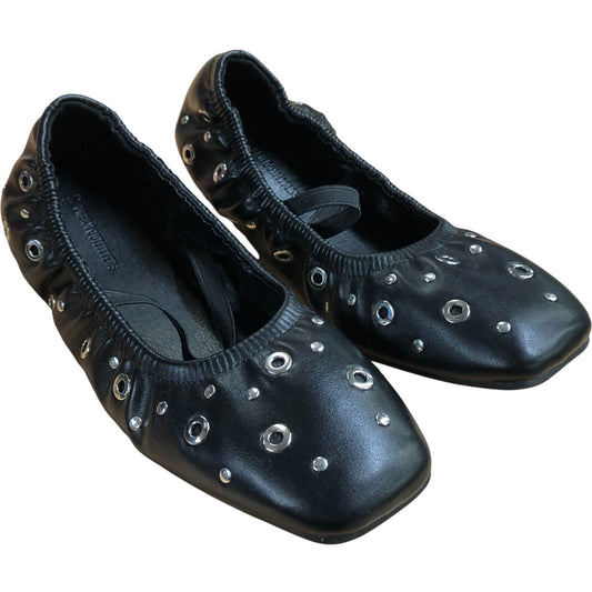 Black Ballerina Flats Women's Stylish Bow Detail Footwear