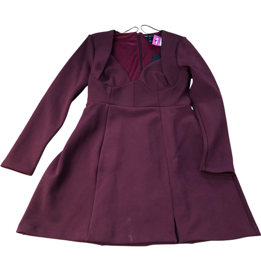 River Island Bodycon Dress Long Sleeve Burgundy Style Elegant Party