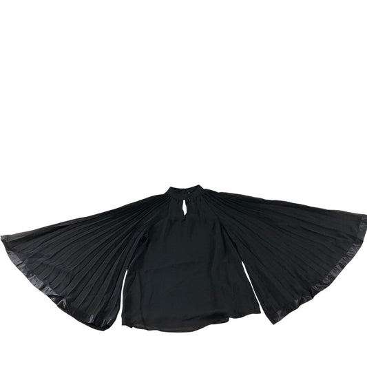 Branded Black Pleated Sleeve Top - Size 6