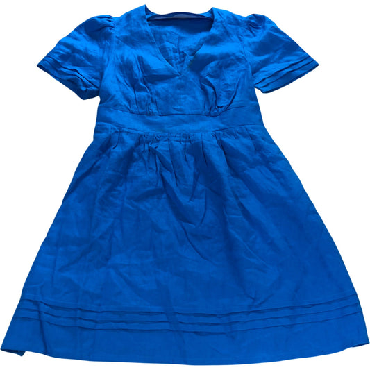 Branded Petite Blue Linen Short Dress - Size 12