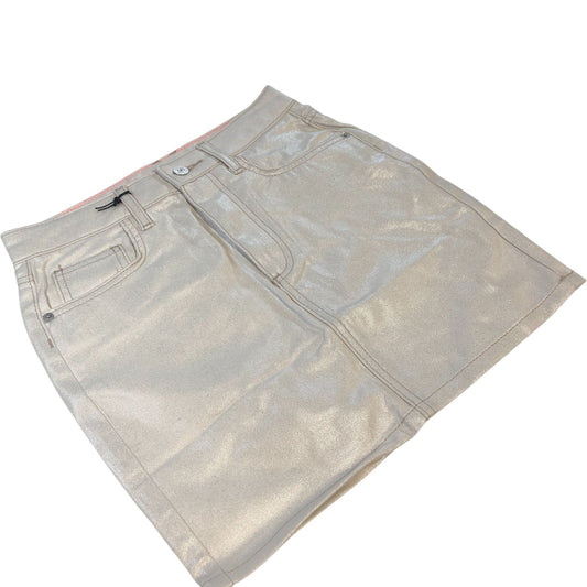 River Island Studios Metallic Skirt UK6 Women's Mini Style 100% Cotton
