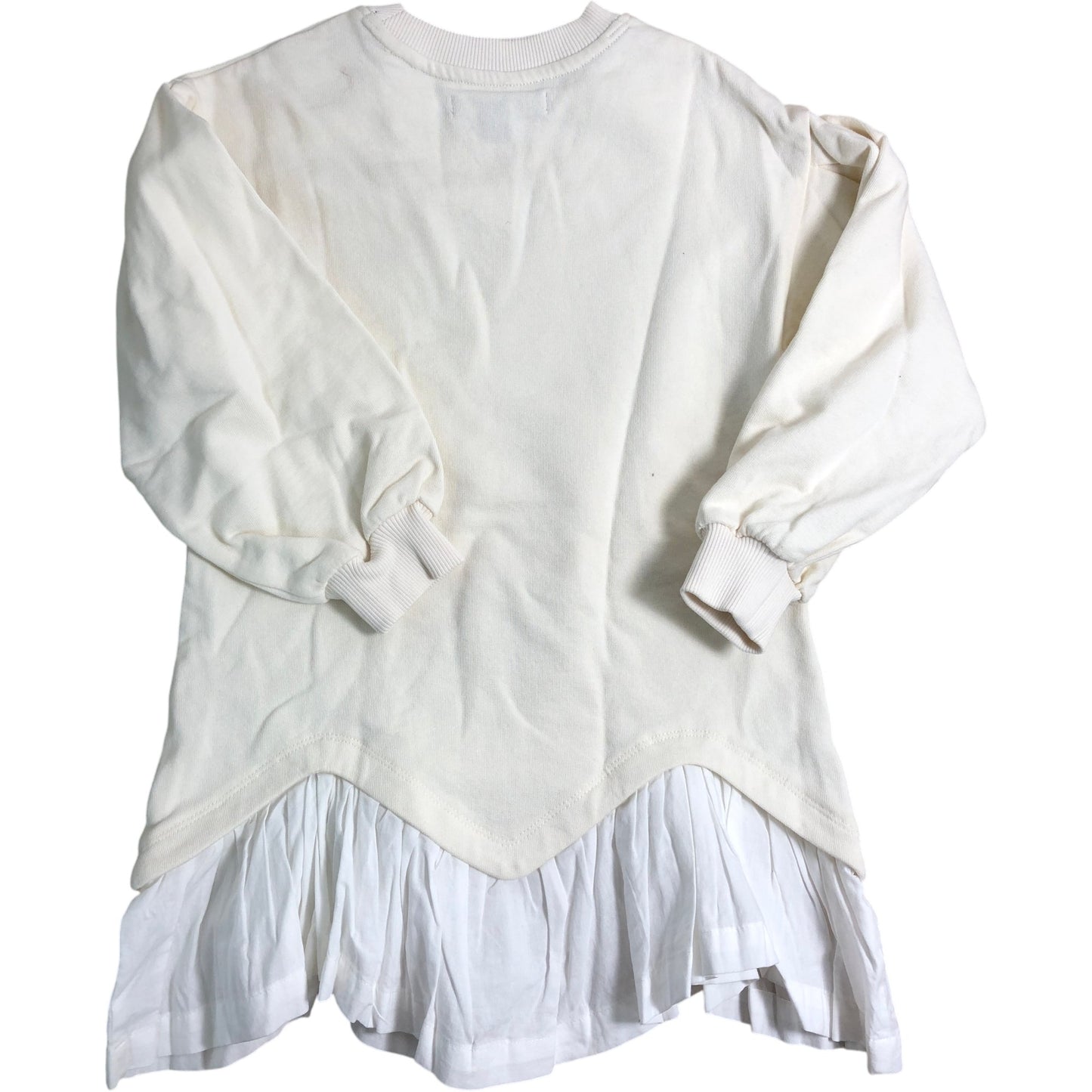 All Saints Girls Sweatshirt Dress 3-4 Years Cream Ruffle Detail Long Sleeve